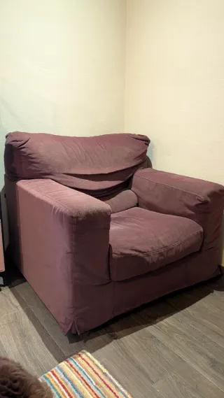 Butaca individual tela morada