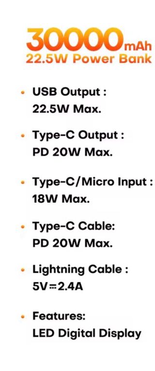 Batería Externa OOOVI 30.000 mAh