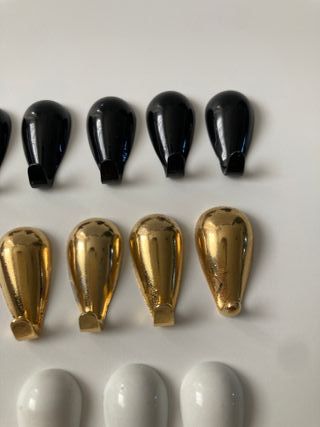 Lotto stock 12 ganci quadri goccia bianco nero