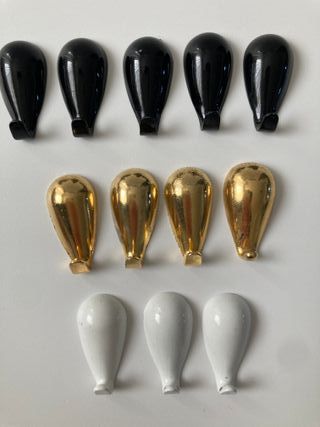 Lotto stock 12 ganci quadri goccia bianco nero