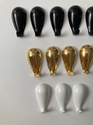 Lotto stock 12 ganci quadri goccia bianco nero