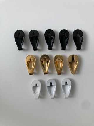 Lotto stock 12 ganci quadri goccia bianco nero