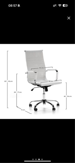 Set di 4 sedie da ufficio bianche