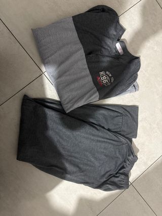 Pigiama uomo grigio con stampa