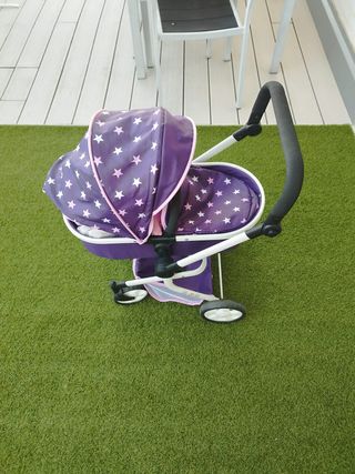 Silla de paseo para muñecas morada