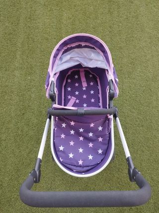 Silla de paseo para muñecas morada