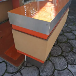 Mobile bar anni 70 marrone/arancione