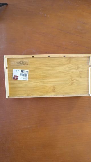 Organizador Zeller (25385), Madera, Natural, Madera, Azul y Gris, 25.4 x 12 x 10 cm