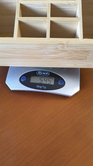 Organizador Zeller (25385), Madera, Natural, Madera, Azul y Gris, 25.4 x 12 x 10 cm