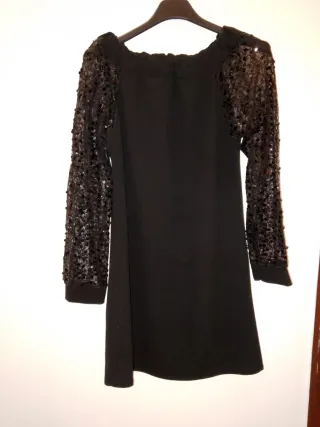 Vestito donna con maniche a paillettes