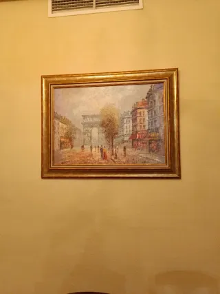 Cuadro de París con Marco Dorado de 88x68