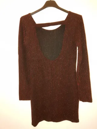 Vestito donna corto con glitter aperta dietro