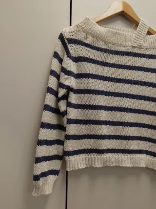 Jersey Pull&Bear rayas azul marino talla XS