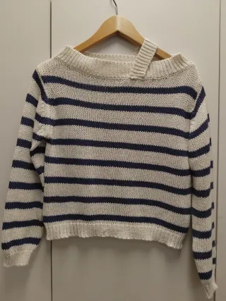 Jersey Pull&Bear rayas azul marino talla XS