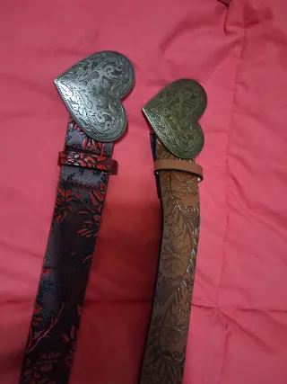 Pack 2 Cinturones Corazón Hebilla