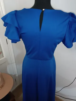 Bata flamenca elástica azul pavo