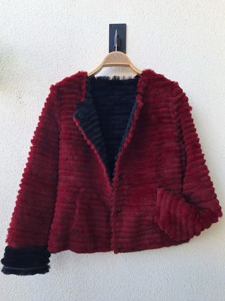 Chaqueta Piel Reversible Negra y Roja