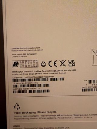 iPhone 17 Pro Max 256GB Arancione