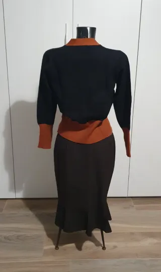 Completo giacchina e gonna color block