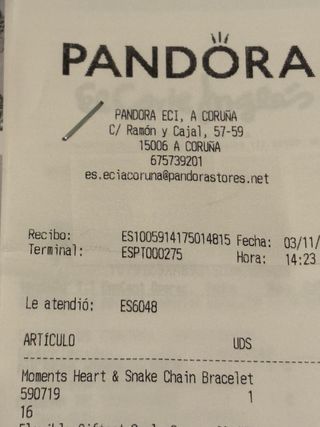 Pulsera Pandora Plata