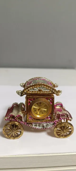 Caja Reloj Camey Vintage Dorado y Rosa