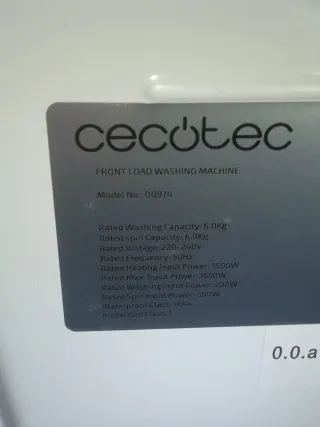 Lavadora Cecotec 6Kg