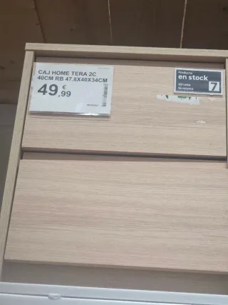 Cajonera Roble Natural 2 Cajones