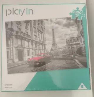 Puzzle 1000 piezas París Coche Rojo