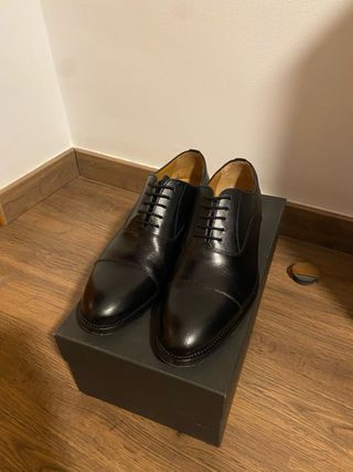Zapatos Oxford Piel Negra Talla 40