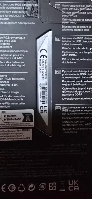 Corsair Vengeance RGB RT DDR4 RAM 16 Gb, 3200 Mhz