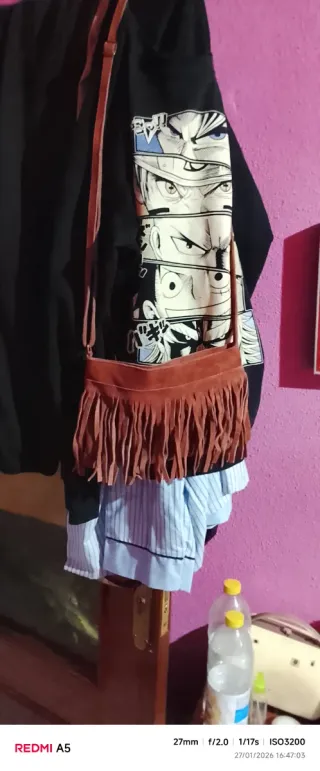 Bolso negro de piel sintética