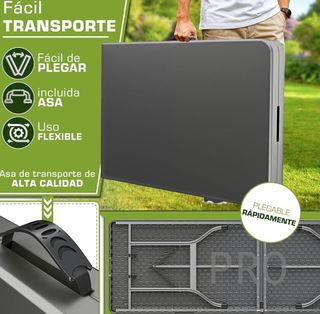 Mesa de jardín plegable de plástico - Tillvex