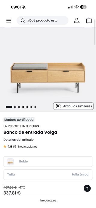 Banco de entrada con almacenaje