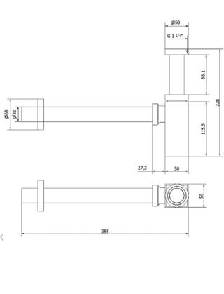 Sifon botella para lavabo y bidé 1 1/4"