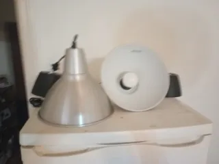 Juego 2 lámparas metal plateado