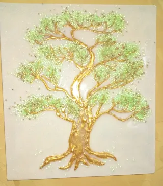 Cuadro árbol resina epoxi hecho a mano