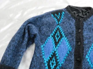 Cardigan Vintage Blu Argyle/Losanghe