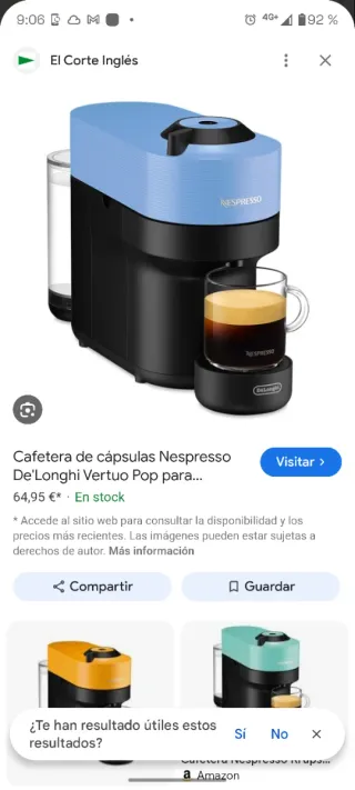 Macchina da caffè Delonghi Vertuo Pop gialla