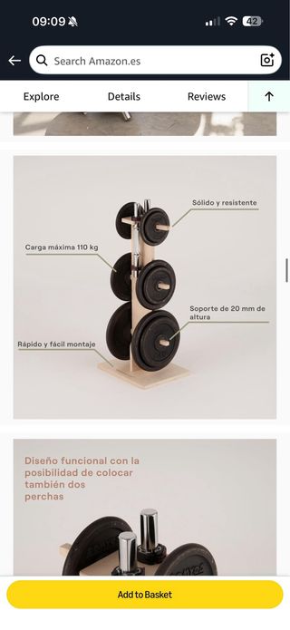 Soporte para pesas, 120kg