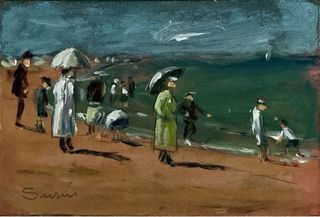 Demetrio Susín. Óleo original. Playa.