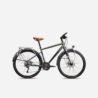 Bicicleta de trekking de viaje Riverside Touring 900 verde
