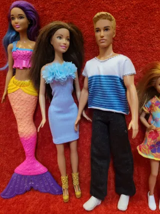 Lote de 5 barbies con defectos
