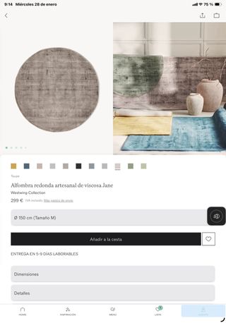 Alfombra Redonda Viscosa Jane 150cm