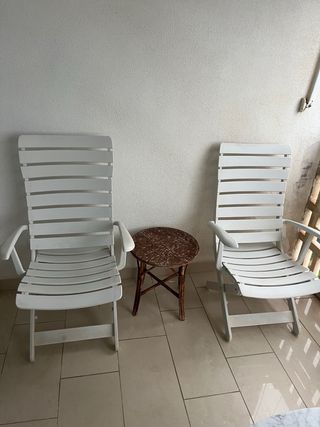 2 Sillas reclinables Exterior + Mesita