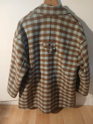 Chaquetón cuadros BIMBA Y LOLA marrón y azul