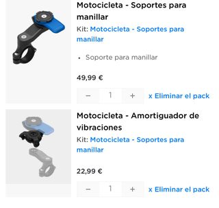 Quadlock Moto Soporte Manillar + Amortiguador