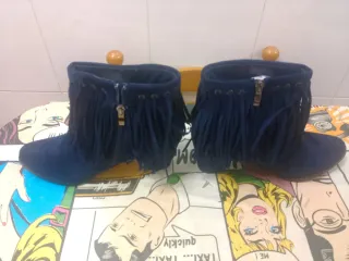 Botines azules con flecos talla 41