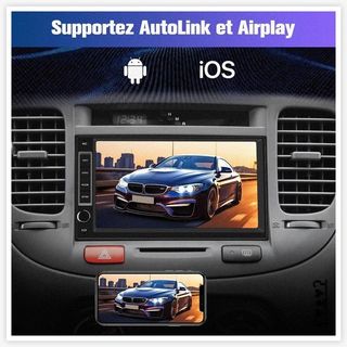 Autoradio 1DIN Carplay & Android Auto, 7" GPS