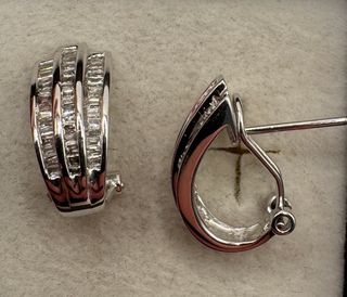 Pendientes Oro 18kt Diamantes Talla Baguette