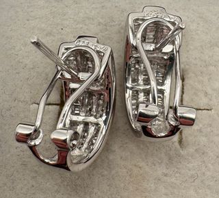 Pendientes Oro 18kt Diamantes Talla Baguette